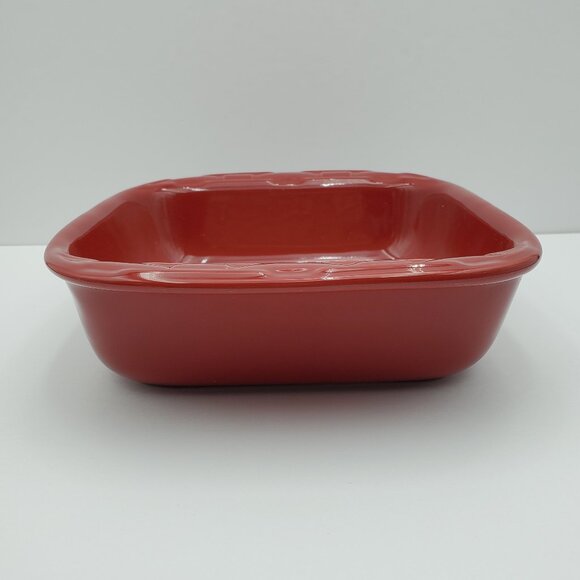 Longaberger Woven Traditions Tomato Red Baking Dish Red Square Casserole Baker - Picture 5 of 9